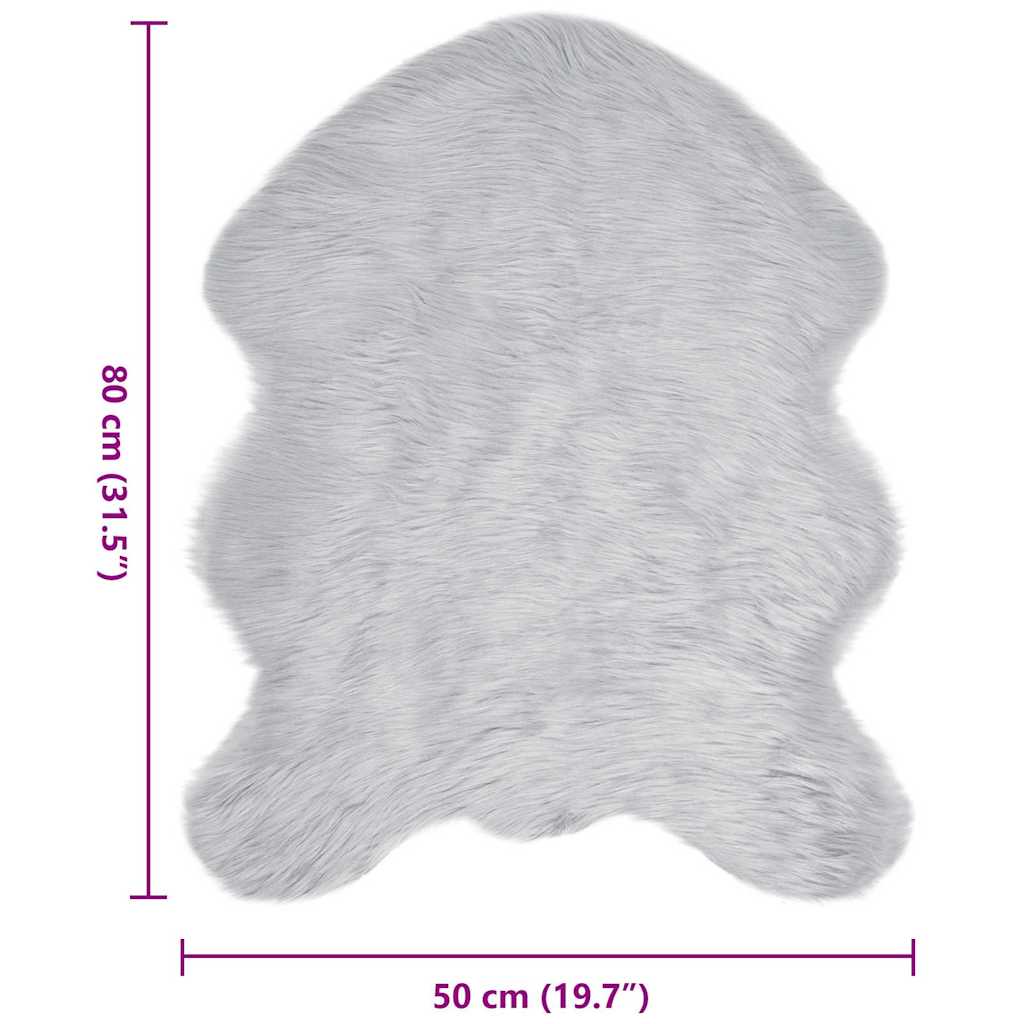 Nepleer Schapenvacht Tapijt Grijs 50 x 80 cm Polyester