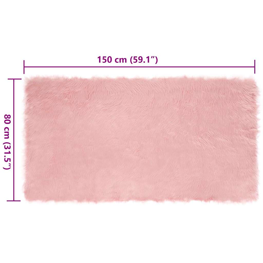 Nepleer Schapenvacht Tapijt Roze 80 x 150 cm Polyester