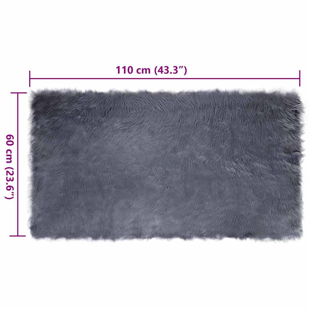 Nepleer Schapenvacht Tapijt Antraciet 60 x 110 cm Polyester