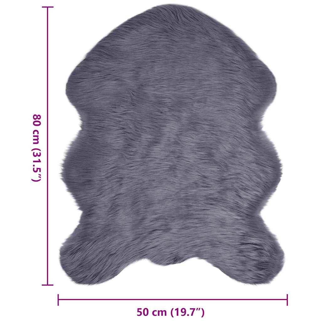 Nepleer Schapenvacht Tapijt Antraciet 50 x 80 cm Polyester