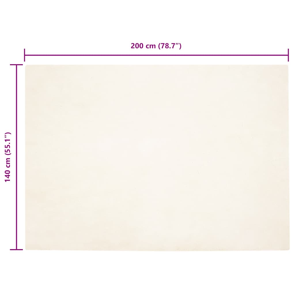 Nep Konijnenbont Tapijt Wit 140 x 200 cm Polyester