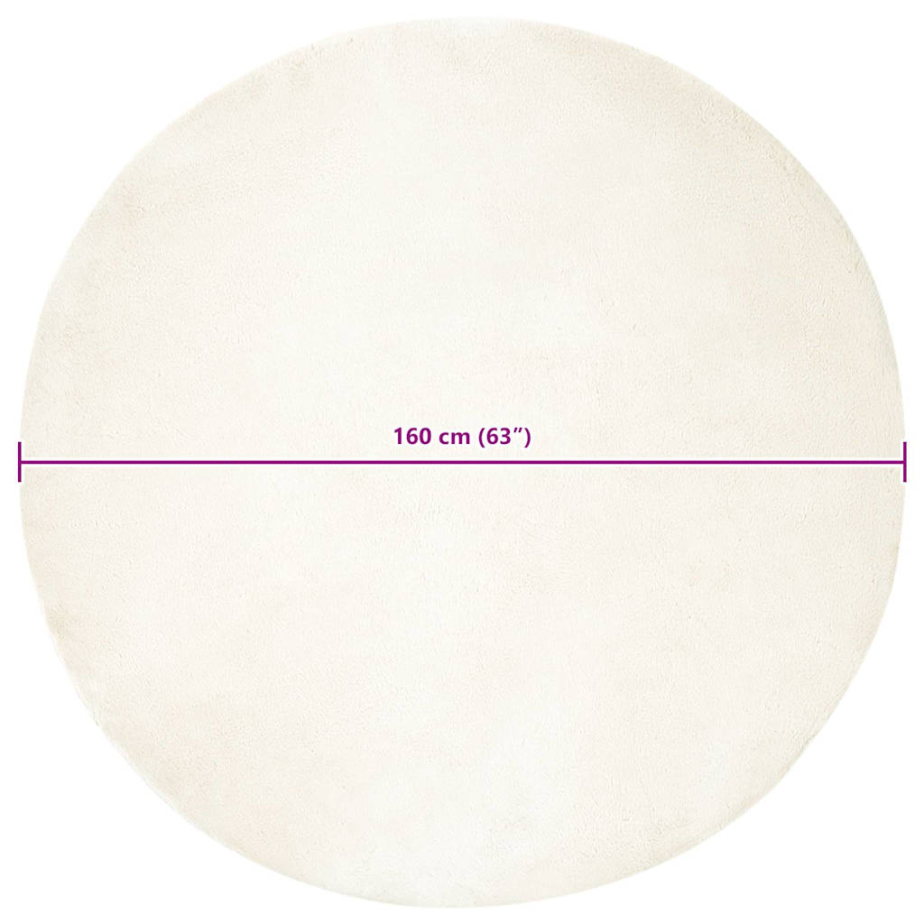 Nep Konijnenbont Tapijt Wit Ø 160 cm Polyester