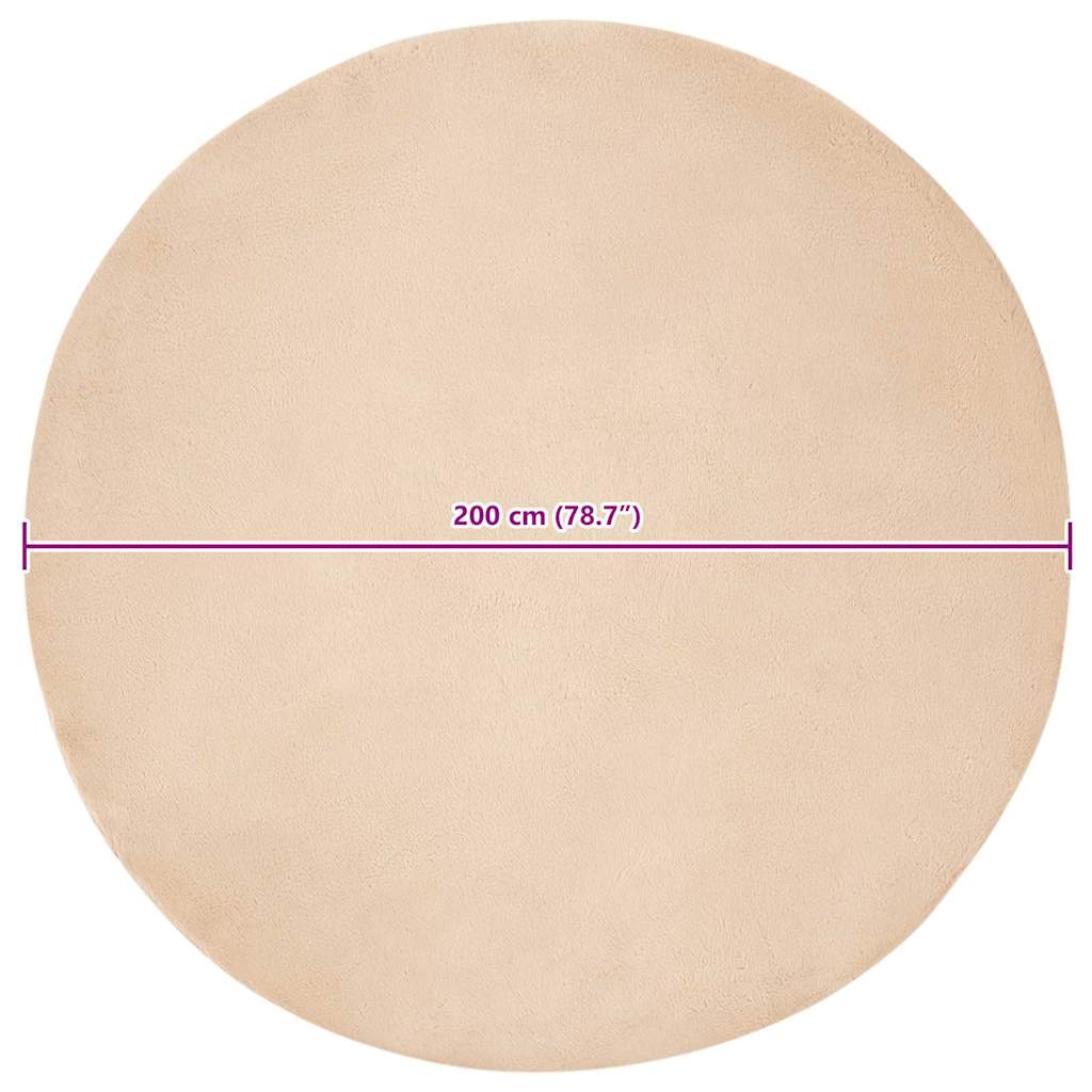 Nep Konijnenbont Tapijt Beige Ø 200 cm Polyester