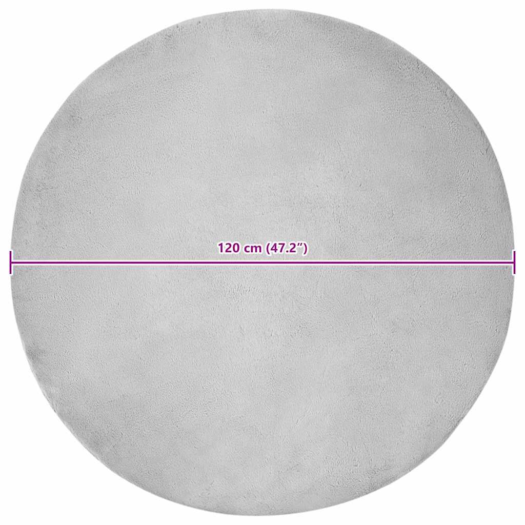 Nep Konijnenbont Tapijt Grijs Ø 120 cm Polyester
