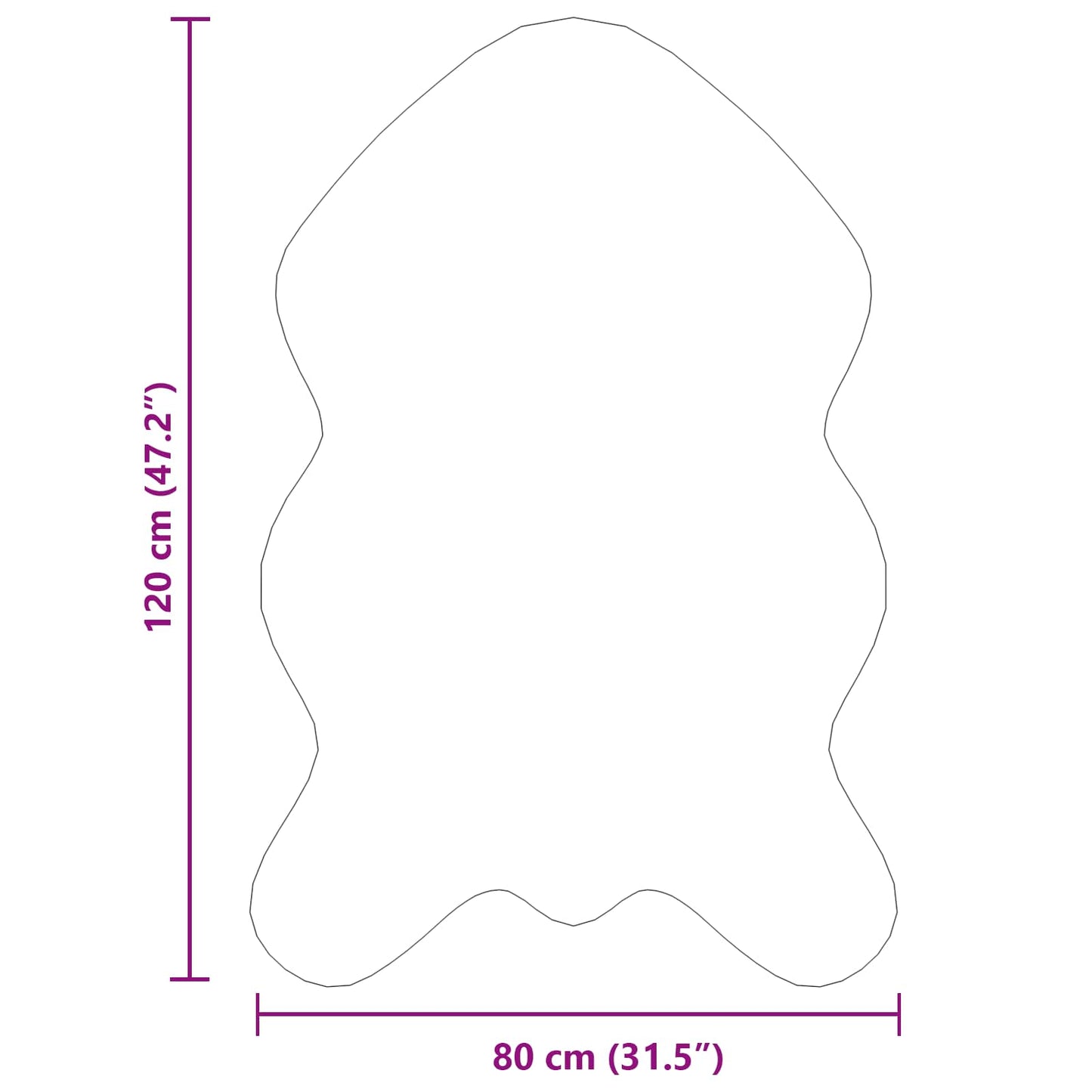 Nep Konijnenbont Tapijt Olite Zwart 80 x 120 cm Polyester