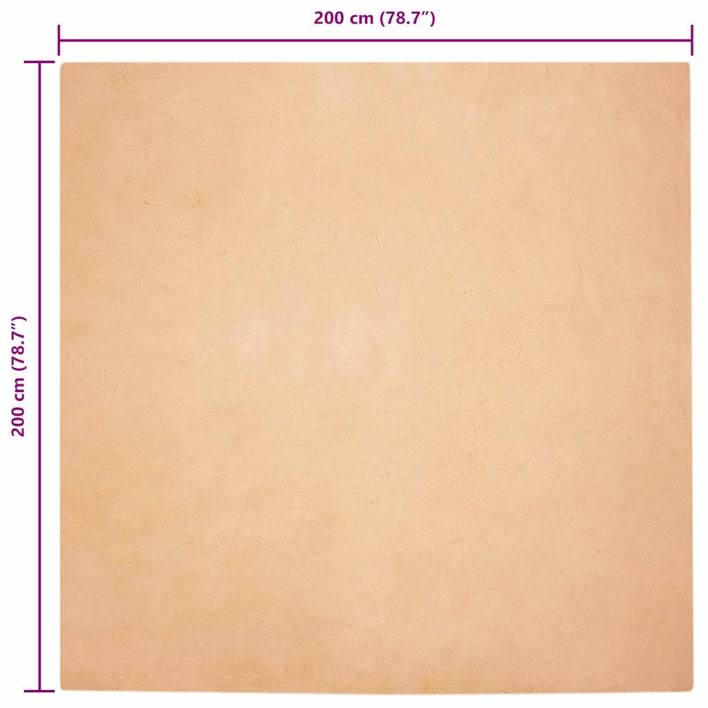 Nep Konijnenbont Tapijt Taupe 200 x 200 cm Polyester