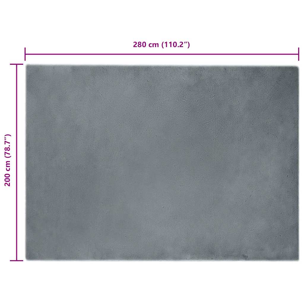 Nep Konijnenbont Tapijt Antraciet 200 x 280 cm Polyester