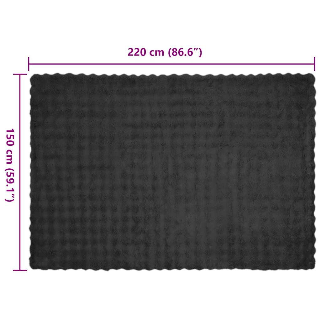 Neppels Konijnenbont Deken 4 pcs Donkergrijs 150 x 220 cm