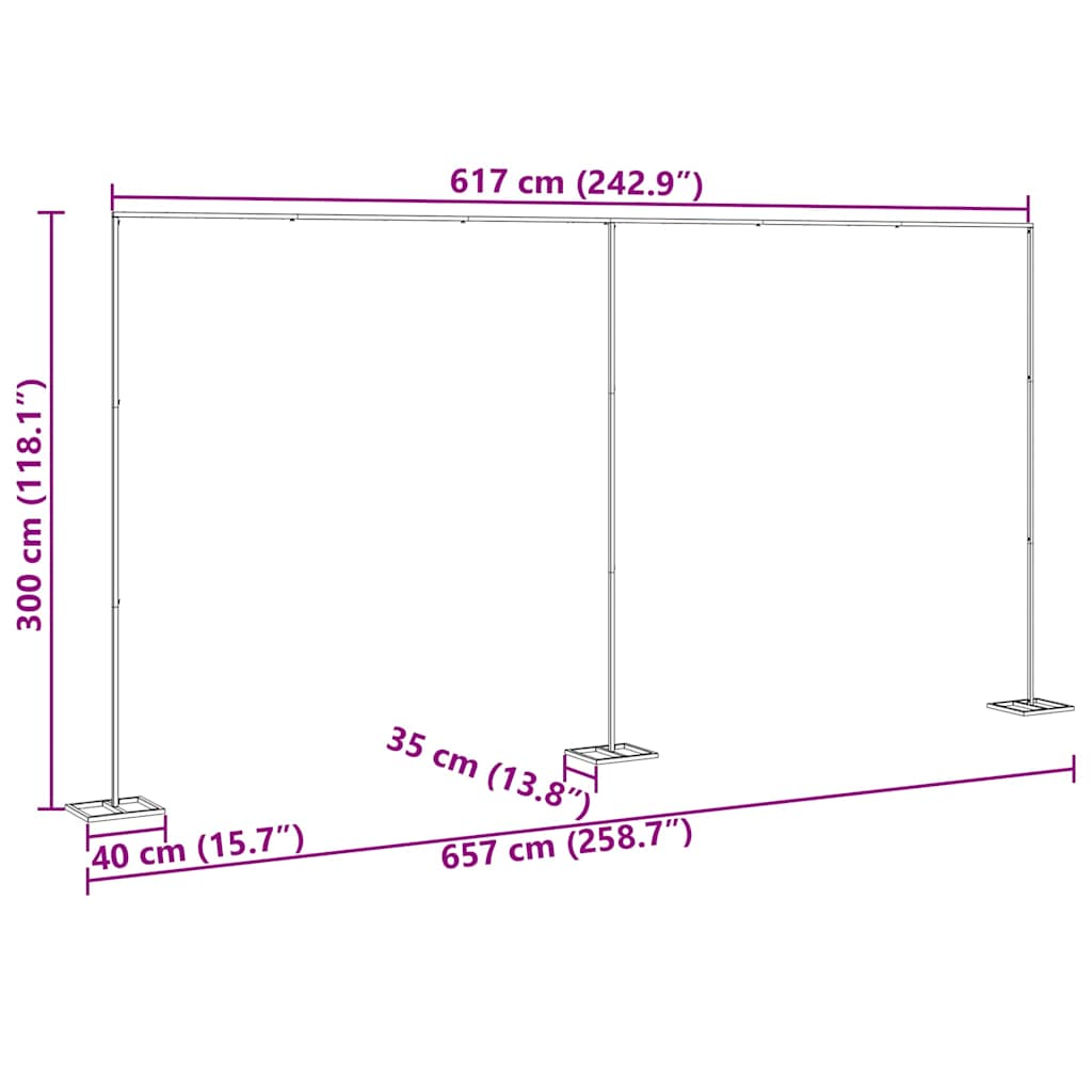 Trouwrand Goud 657 x 35 x 300 cm Staal