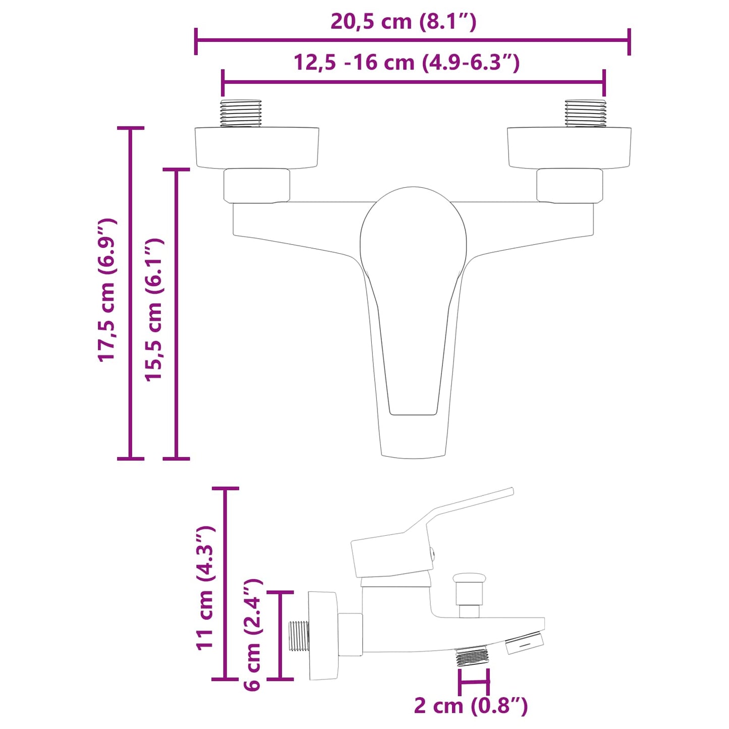 Douchemengkraan G 1 / 2 Inch Zwart zonder douchekop