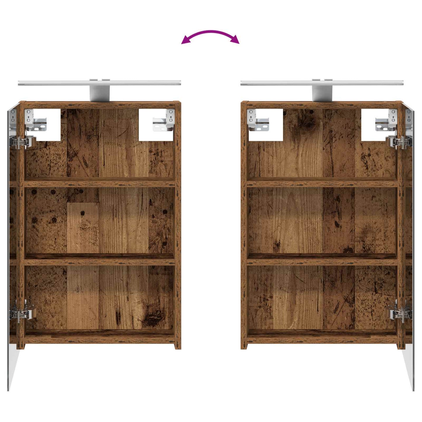 Badkamerkastenset 3 pcs 110 x 10,5 x 60,5 cm Bewerkt hout