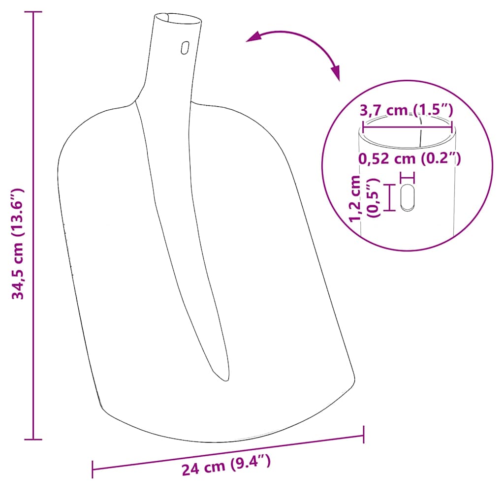 Schep Hoofd Zwart 34,5 x 24 cm Gepoedercoat staal