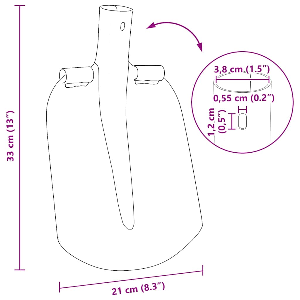 Schep Hoofd Zilver 33 x 21 cm Gepoedercoat staal