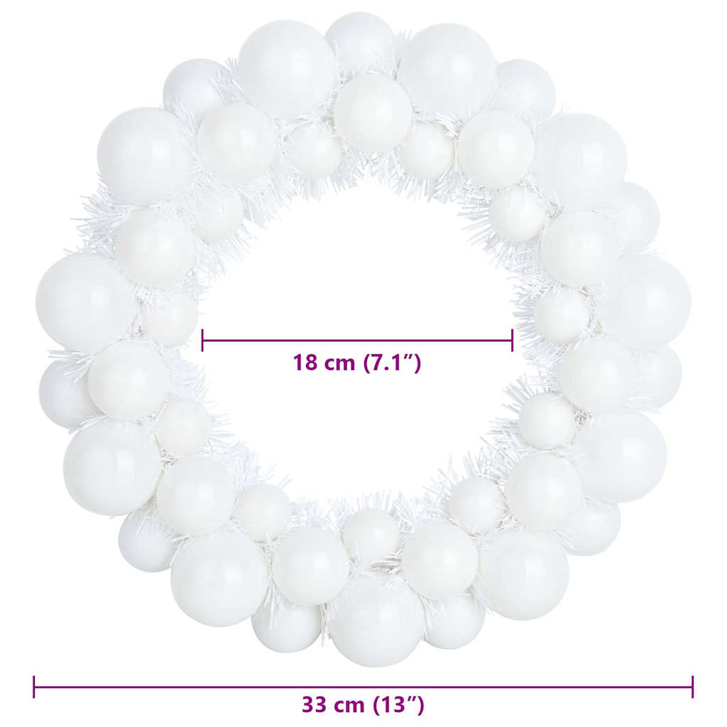 Kerstbal Kransen 2 pcs Wit 33 x 33 x 7 cm Polystyreen