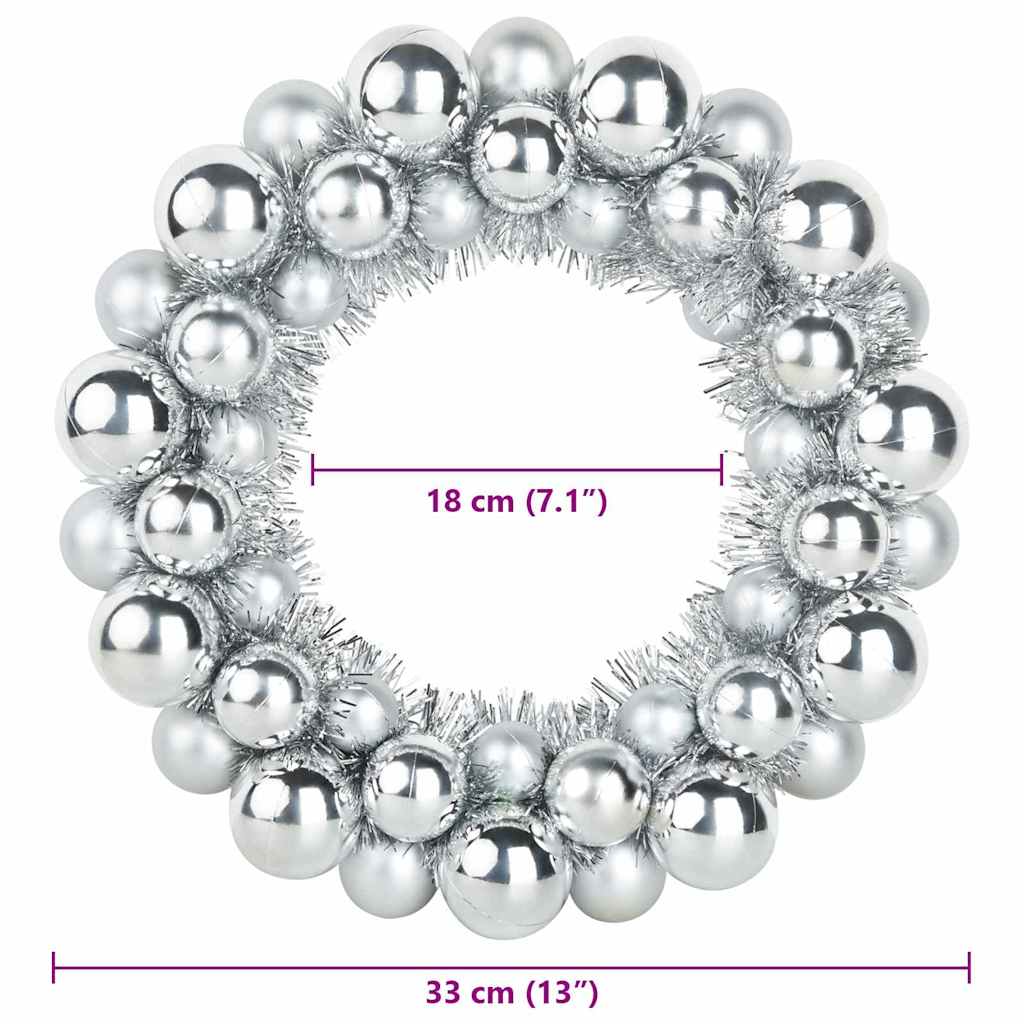 Kerstbal Kransen 2 pcs Zilver 33 x 33 x 7 cm Polystyreen