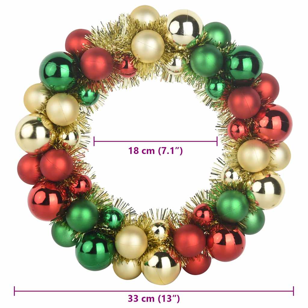 Kerstbal Kransen 2 pcs Multikleur 33 x 33 x 7 cm Polystyreen