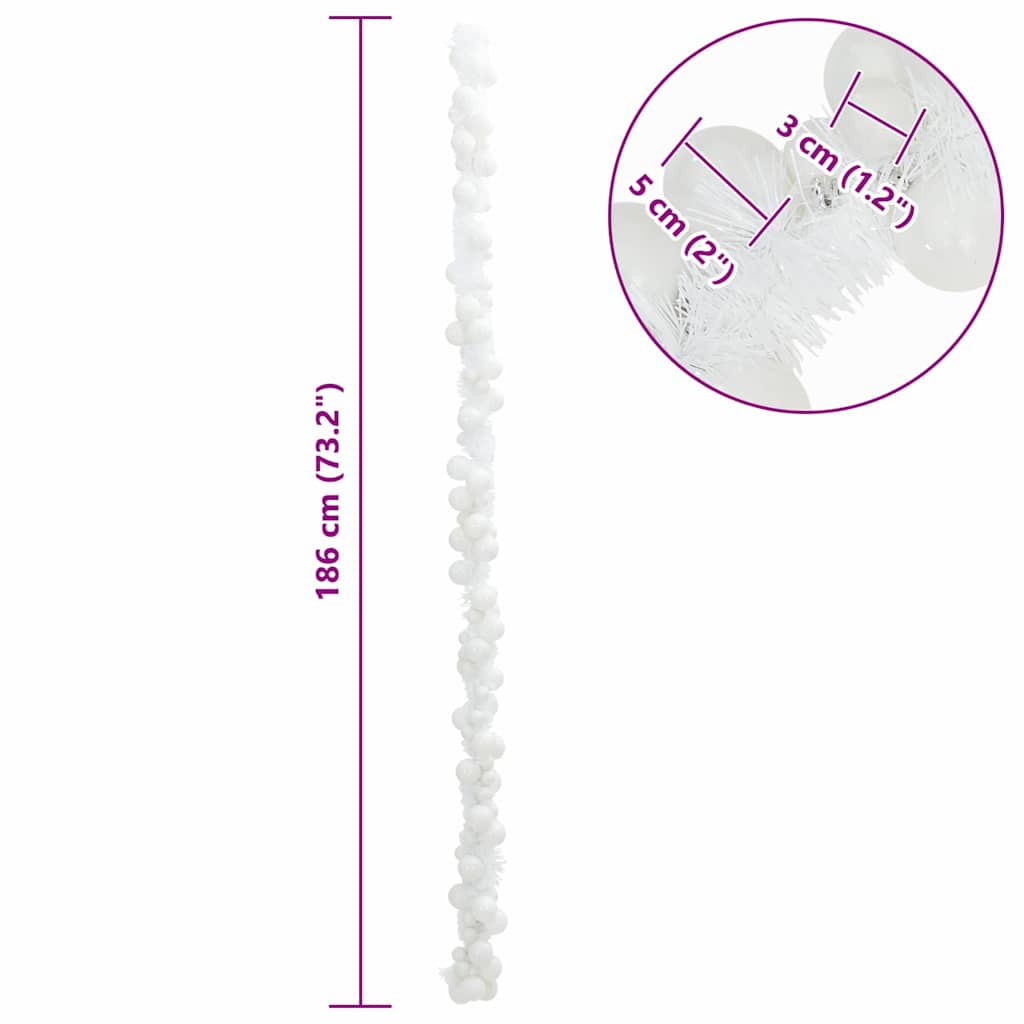 Kerstbal Guirlande Wit 186 cm Polystyreen