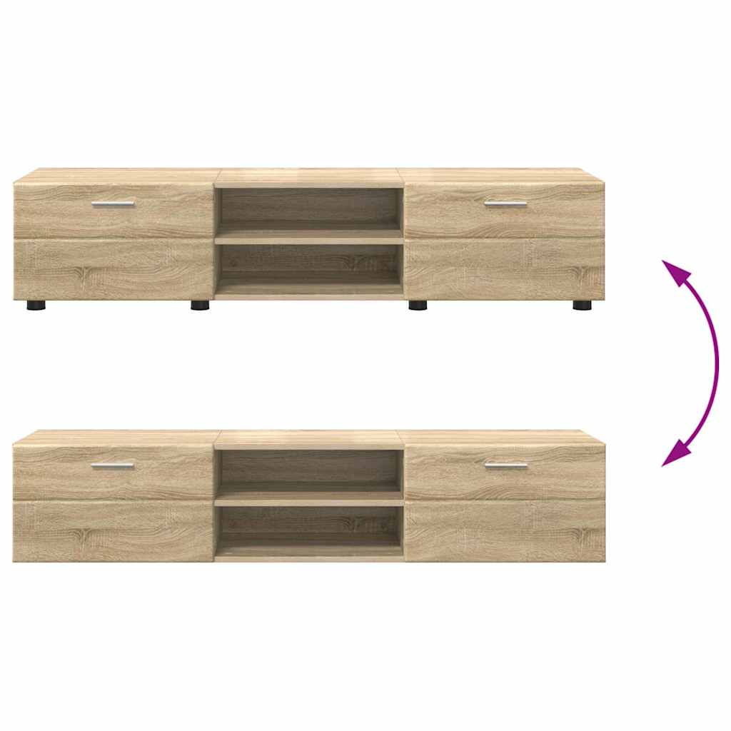 Tv-meubelset met lade met plank Sonoma Eiken Bewerkt hout