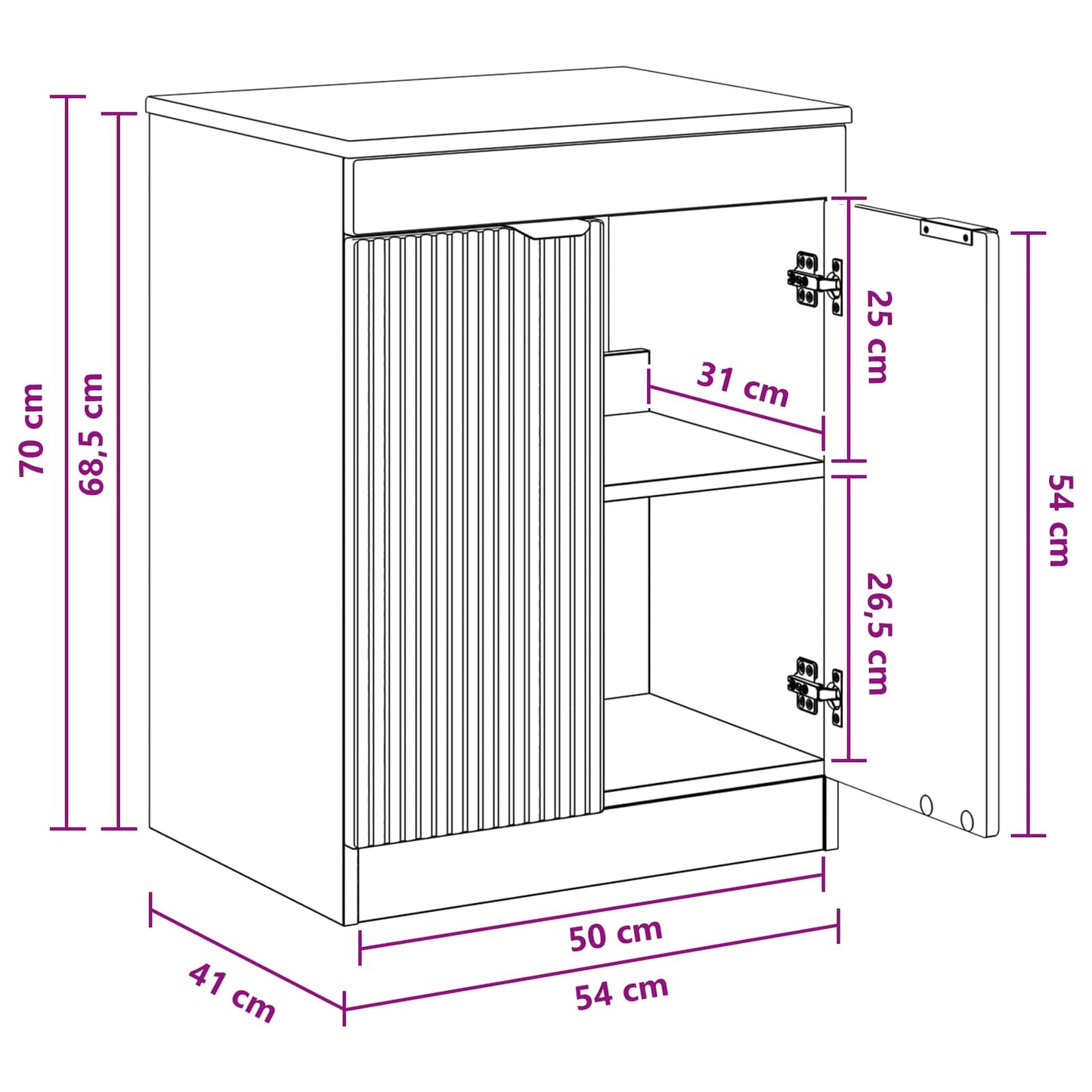 Badkamerkast Grijs Sonoma 54 x 41 x 70 cm Bewerkt hout