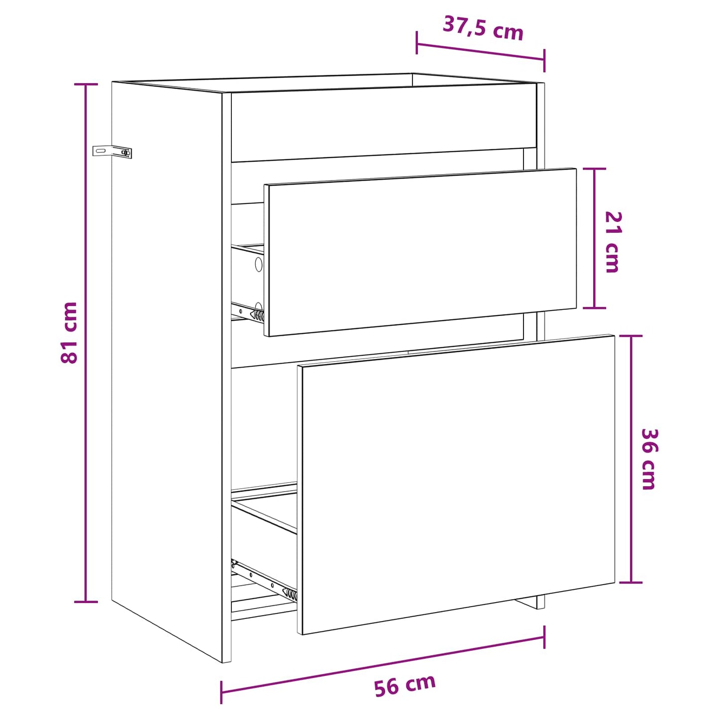 Badkamer Onder Wasbak Kast Oud hout 56 x 37,5 x 81 cm
