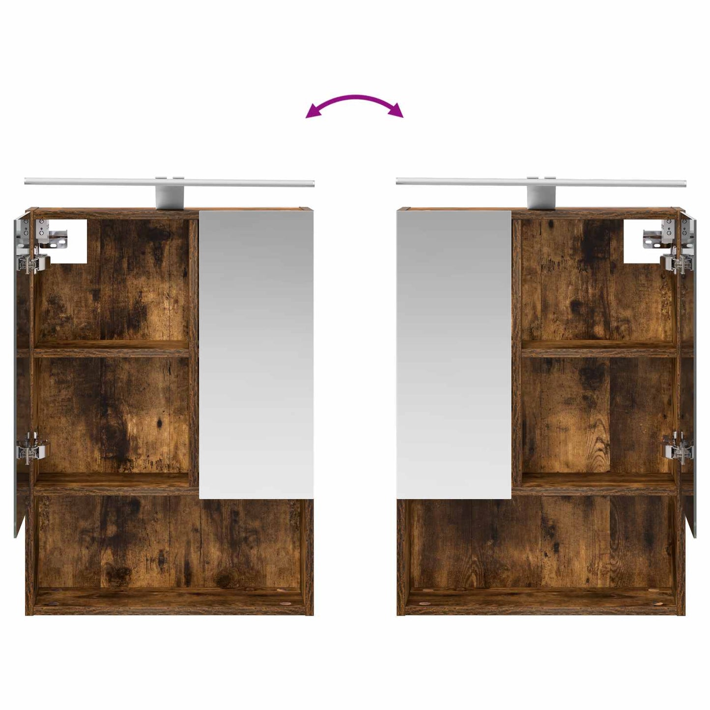 Badkamer spiegelkast met plank Gerookt eiken 50 x 14,5 x 70 cm