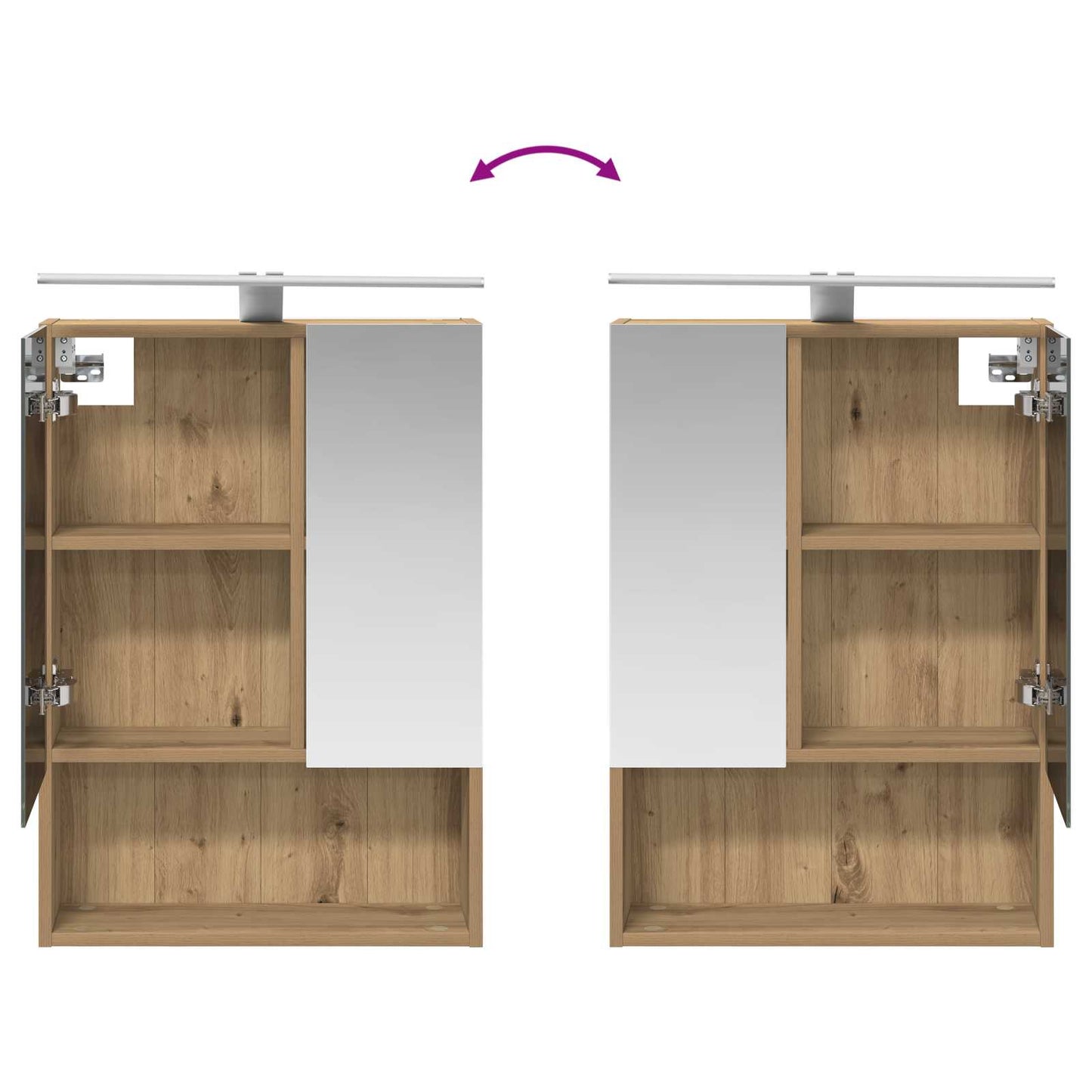 Badkamer spiegelkast Ambachtelijk eiken 50 x 14,5 x 70 cm