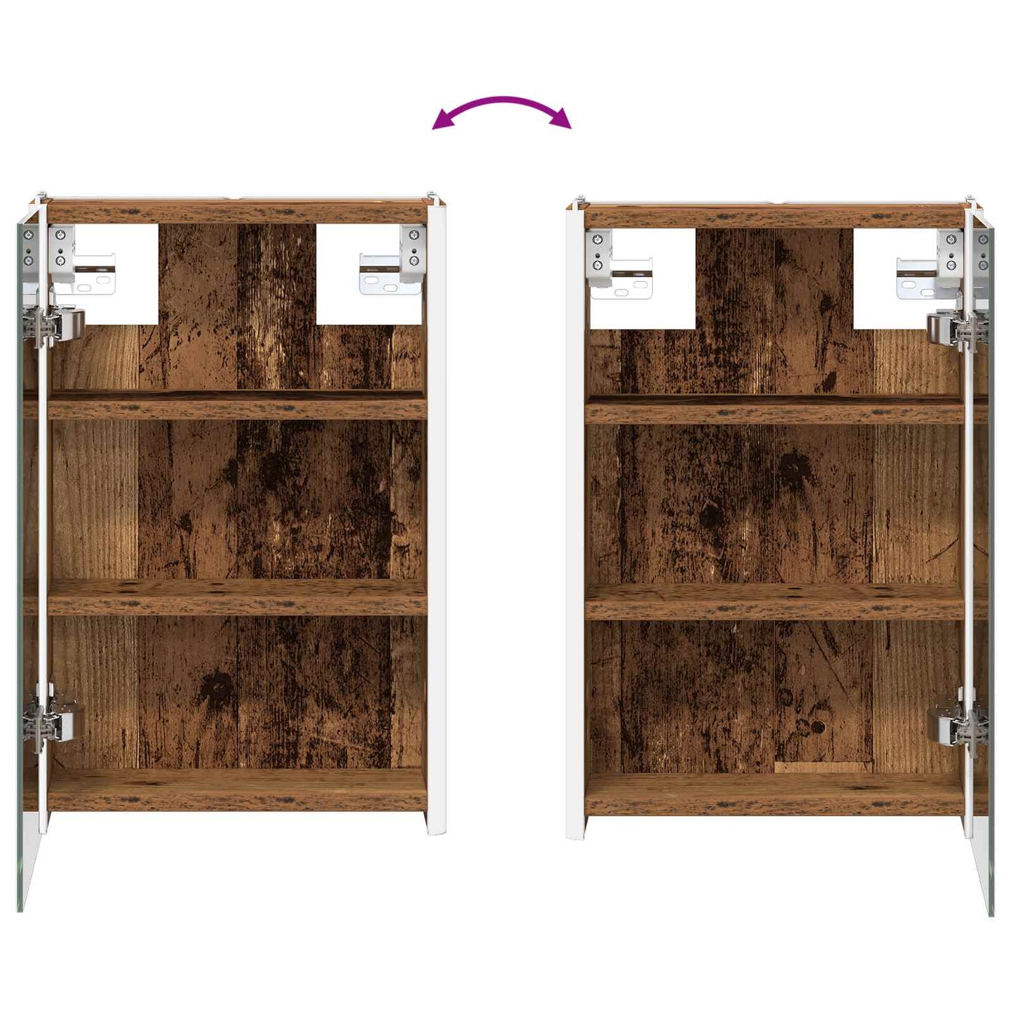 Badkamer spiegelkast Oudhout 33 x 11,5 x 50 cm Bewerkt hout