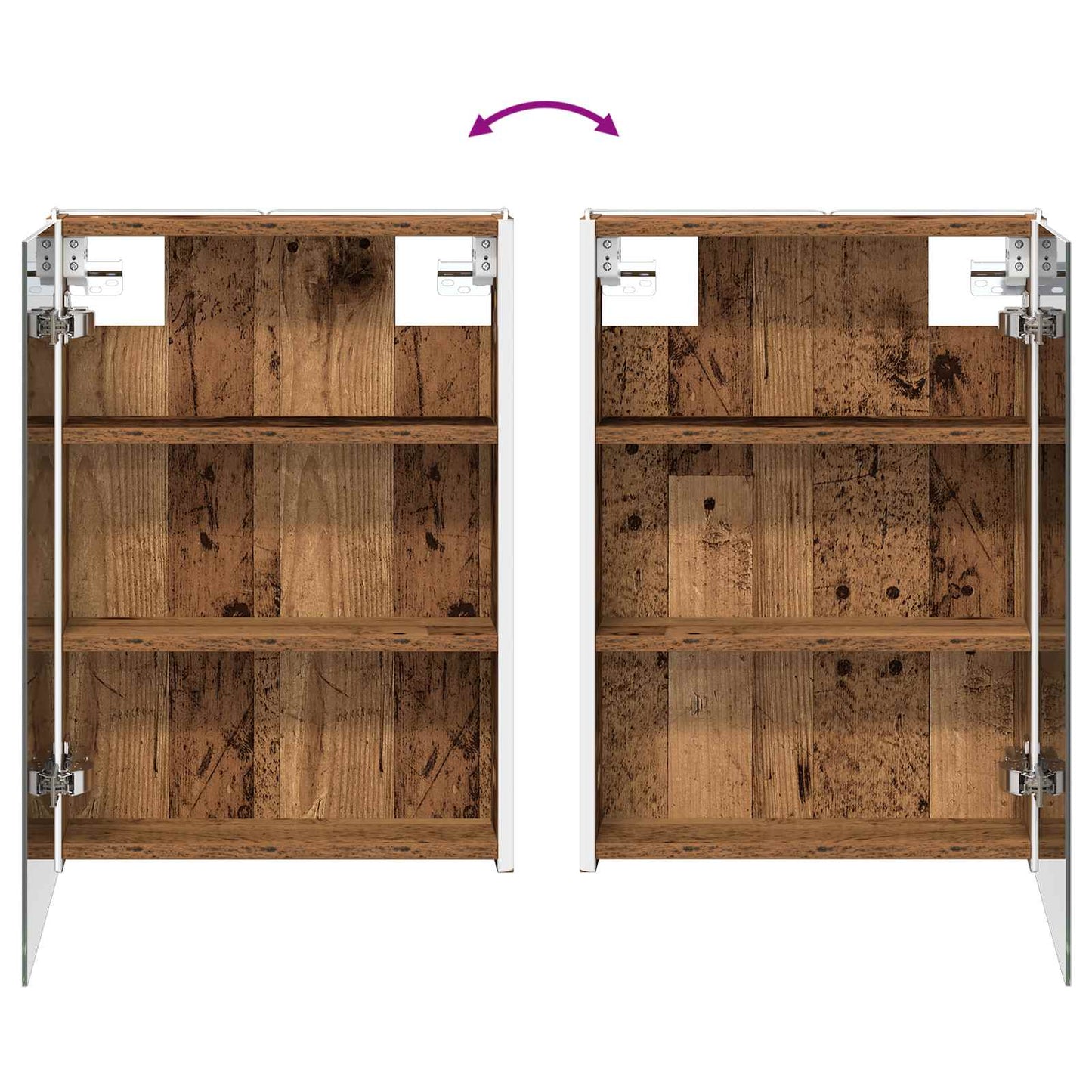 Badkamer spiegelkast Oudhout 43 x 11,5 x 60,5 cm Bewerkt hout