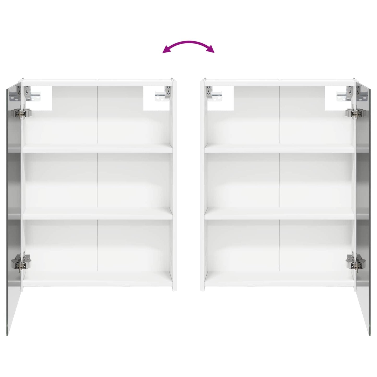 Badkamer spiegelkast voor Wit 53,5 x 15,5 x 70 cm Bewerkt hout