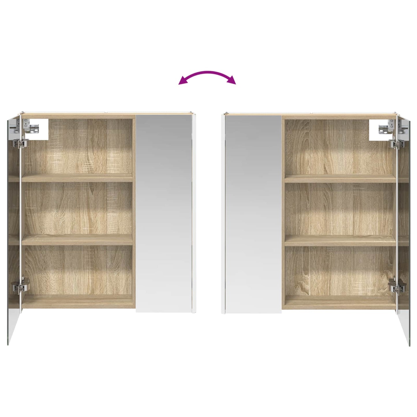 Badkamer spiegelkast Sonoma Eiken 63,5 x 15,5 x 70 cm
