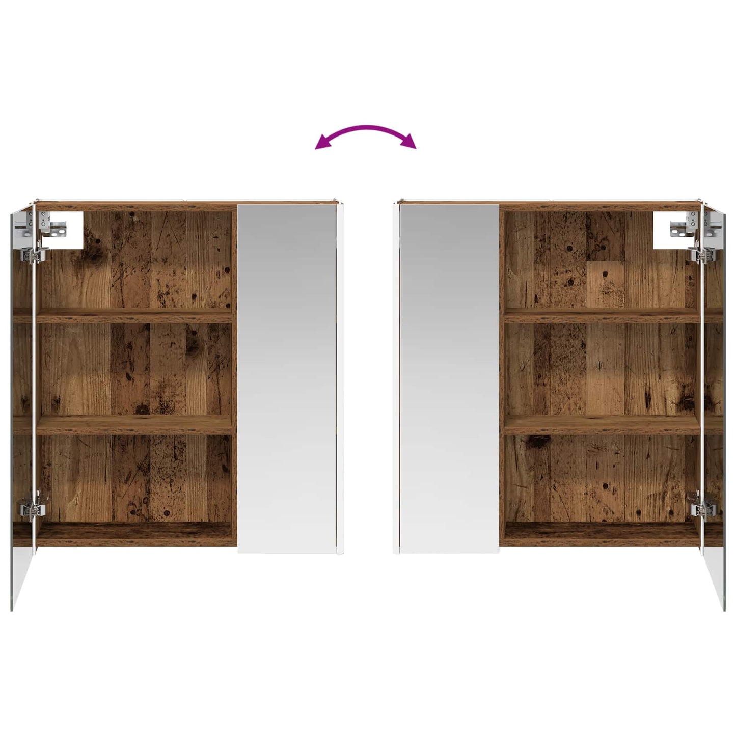 Badkamer spiegelkast Oudhout 63,5 x 15,5 x 70 cm Bewerkt hout