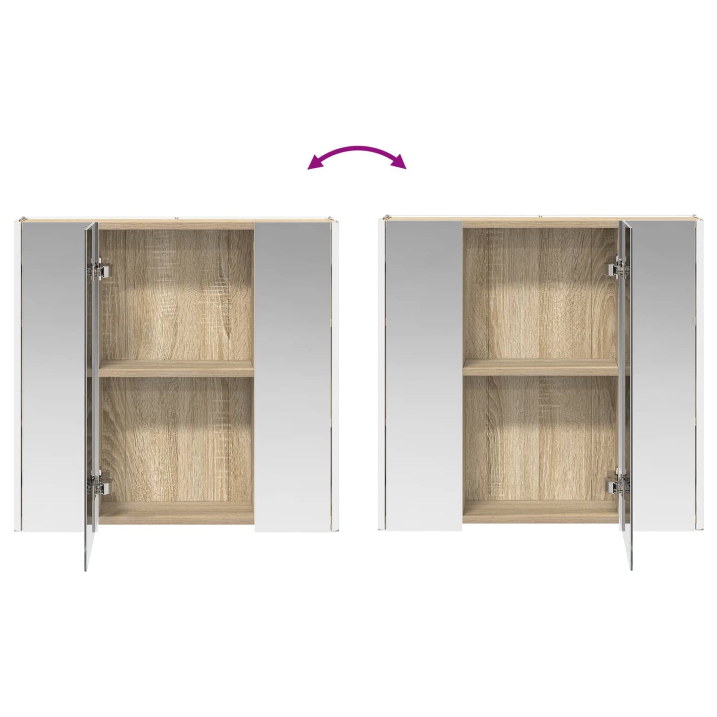 Badkamer spiegelkast Sonoma Eiken 63,5 x 15,5 x 60,5 cm