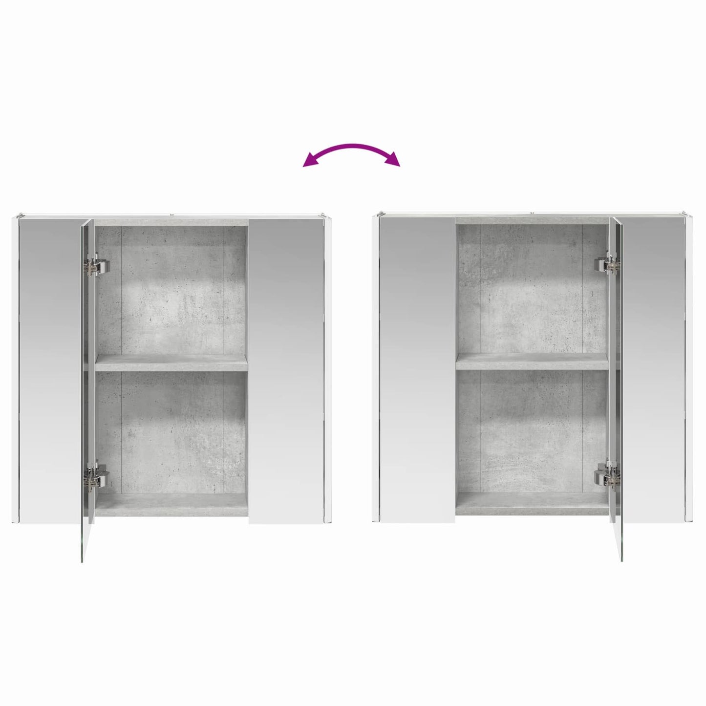 Badkamer spiegelkast Beton Grijs 63,5 x 15,5 x 60,5 cm