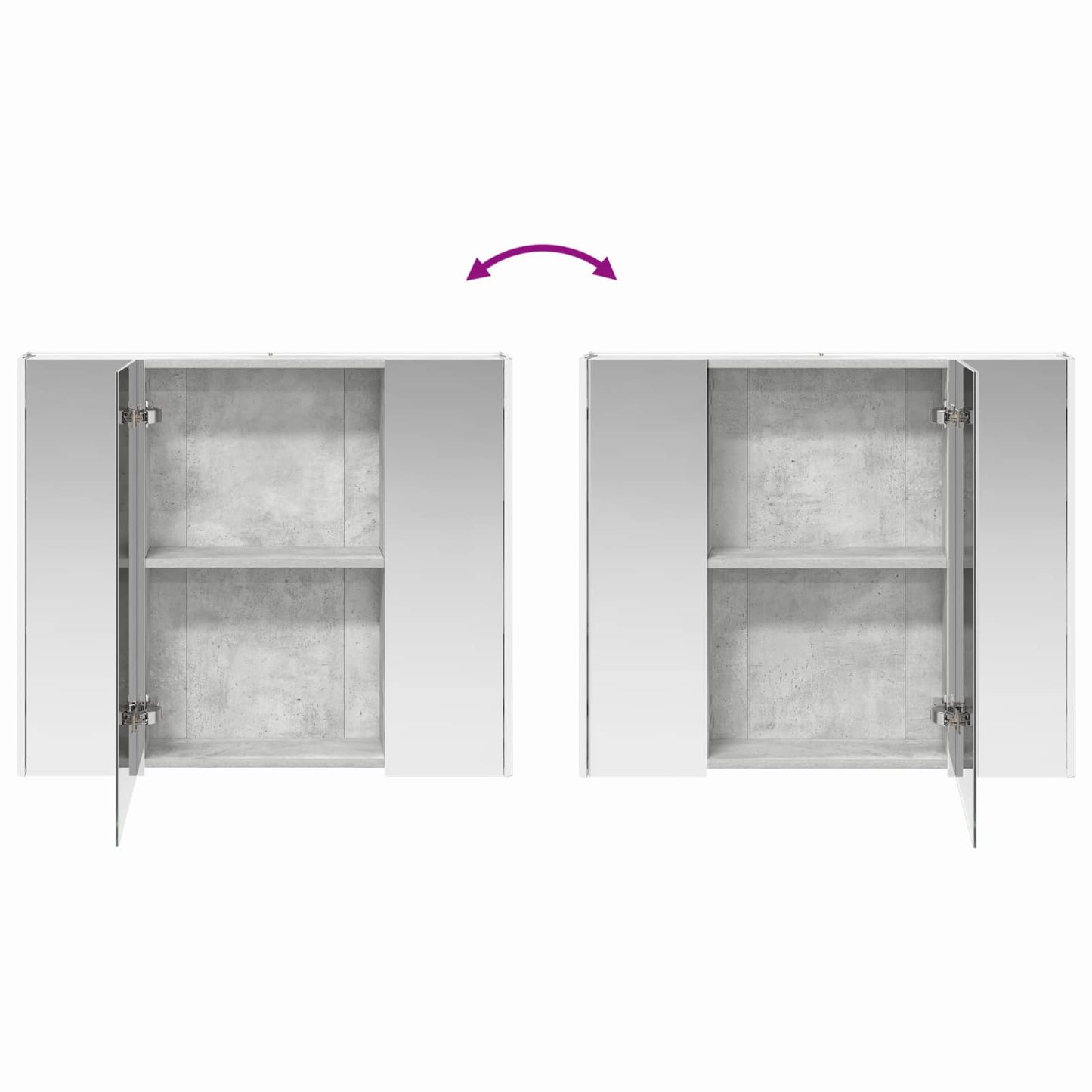 Badkamer spiegelkast Beton Grijs 83,5 x 15,5 x 70 cm