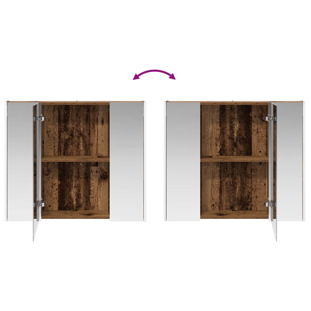Badkamer spiegelkast Oudhout 83,5 x 15,5 x 70 cm Bewerkt hout