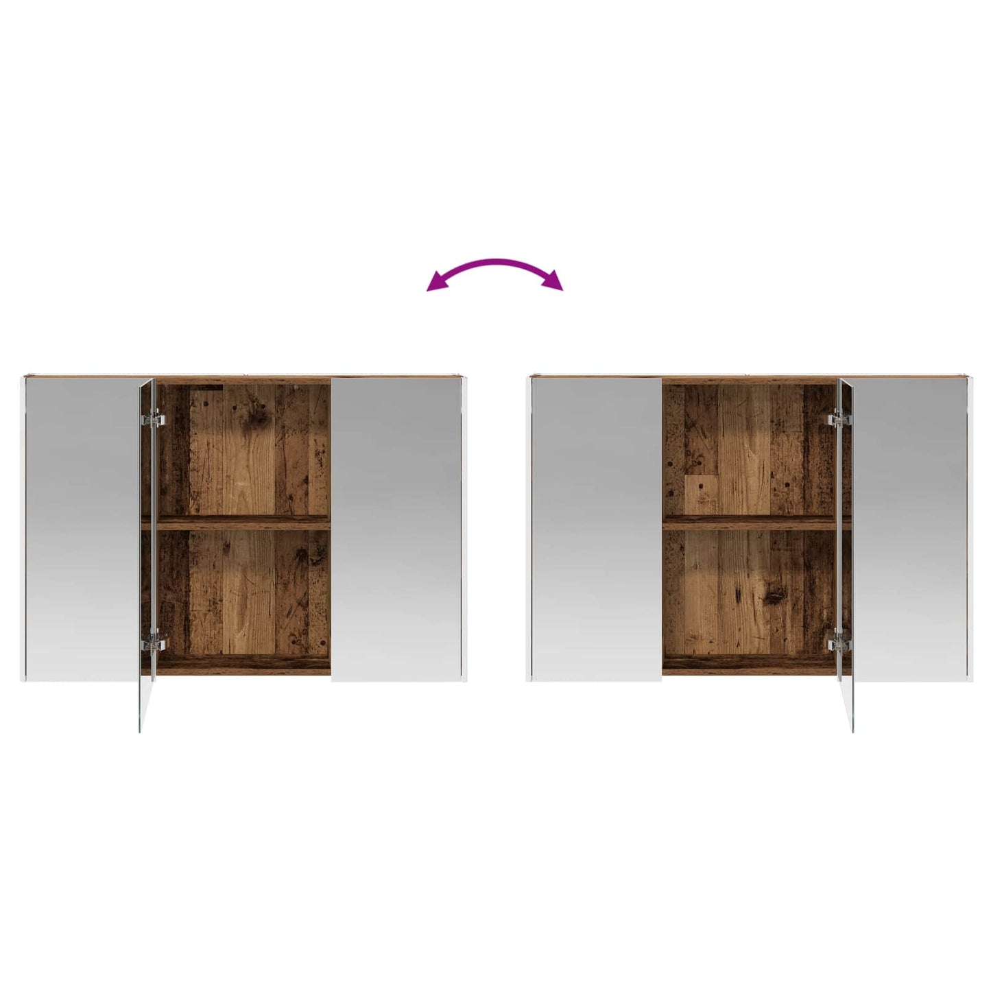 Badkamer spiegelkast Oudhout 103,5 x 15,5 x 70 cm Bewerkt hout