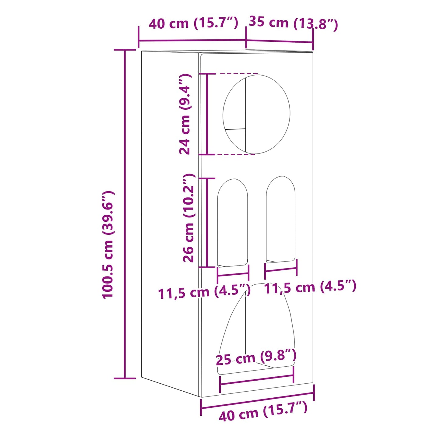 Dressoir Sonoma Eiken 40 x 35 x 100,5 cm Bewerkt hout