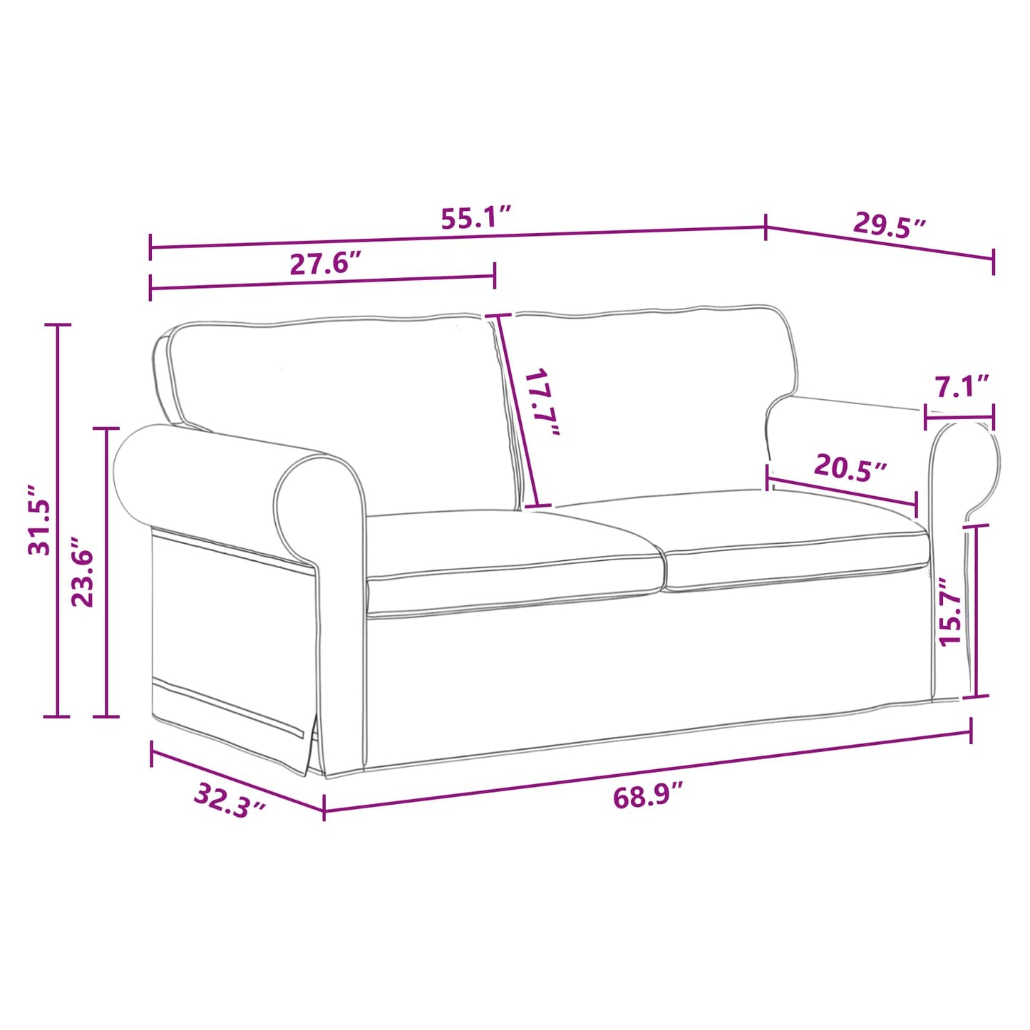 Bank Donkergrijs 215 x 82 x 80 cm Metaal