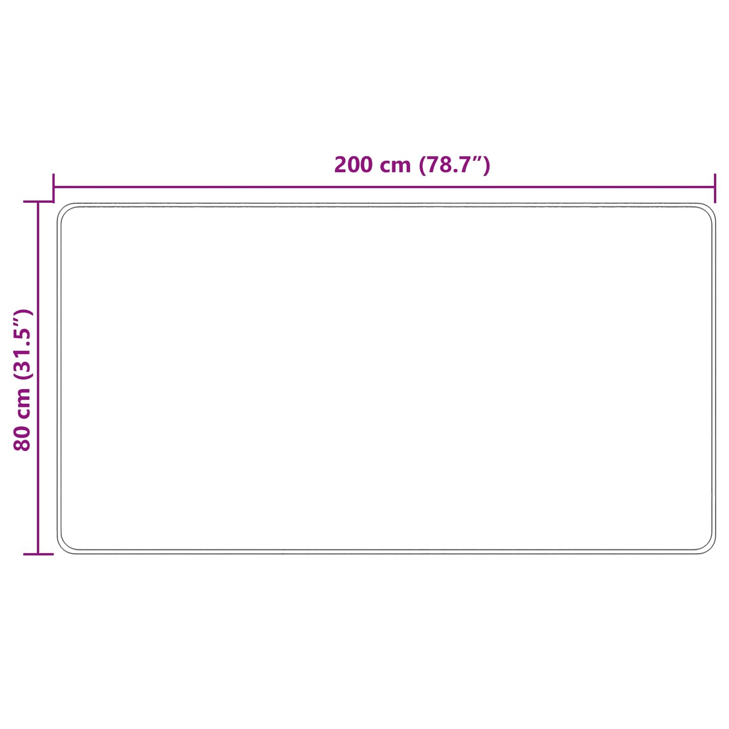 Vloerkleed Print Crème 200 x 80 cm Polyester en PVC