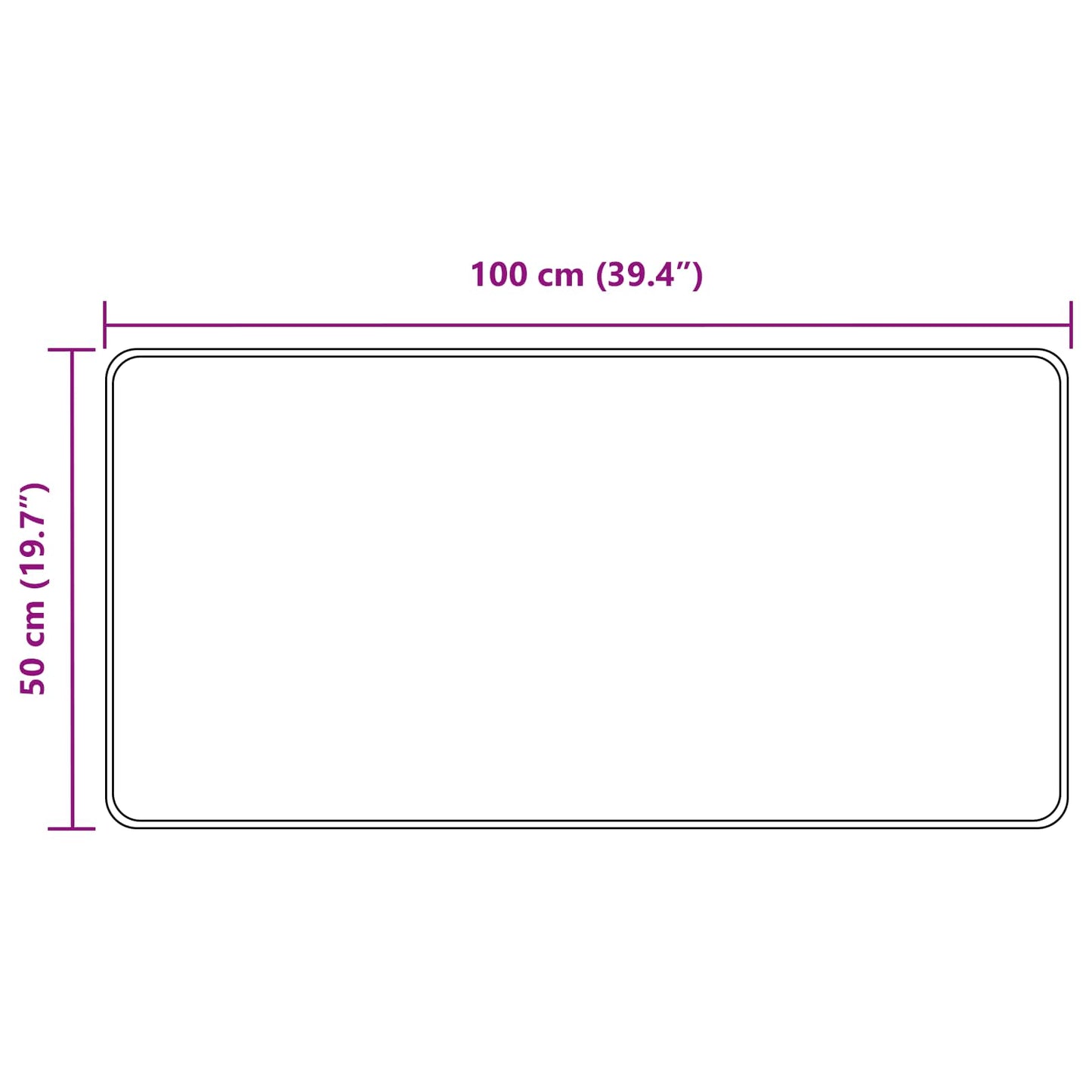 Vloerkleedloper MARSA Zwart 50 x 100 cm Polyester en PVC