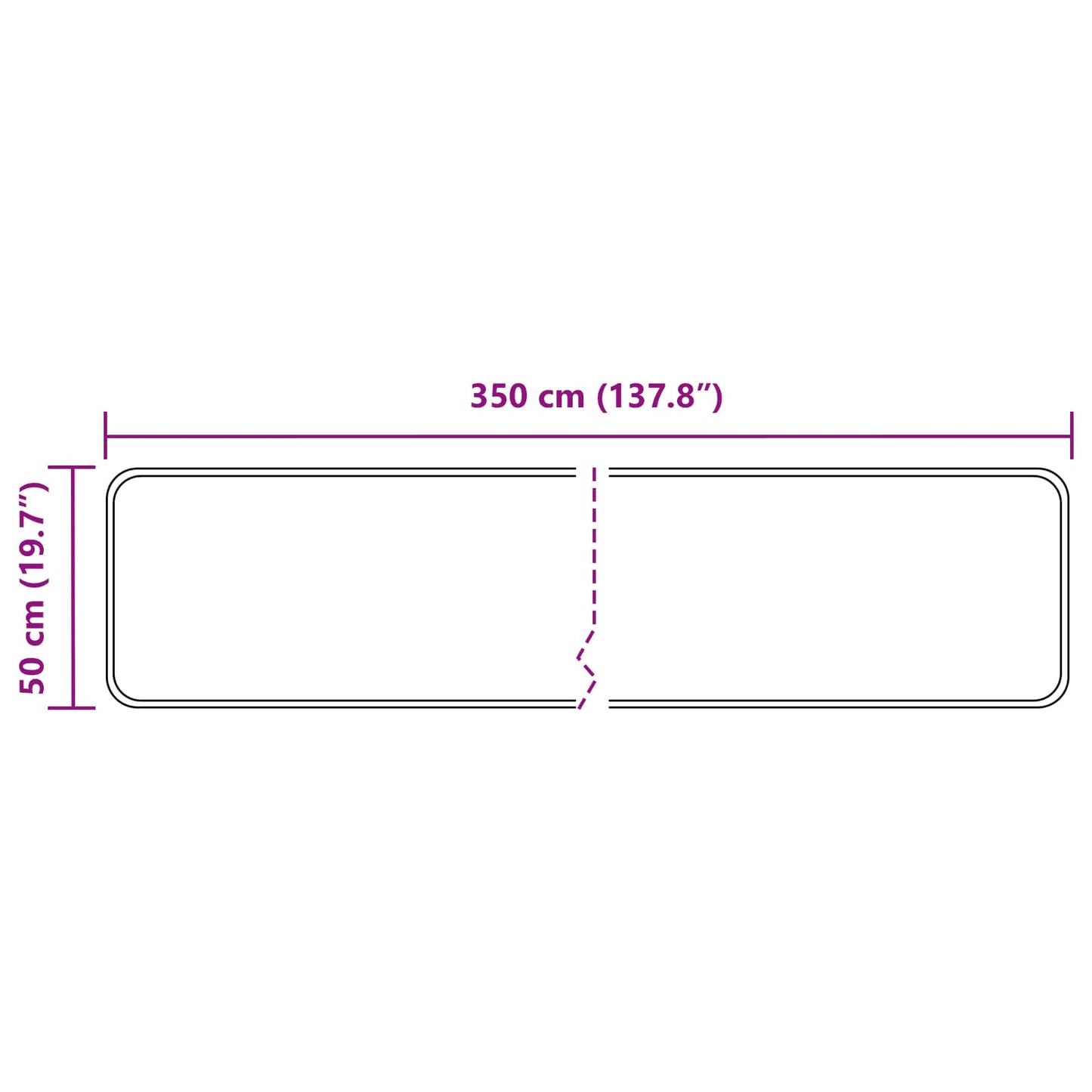Vloerkleedloper MARSA Zwart 50 x 350 cm Polyester en PVC