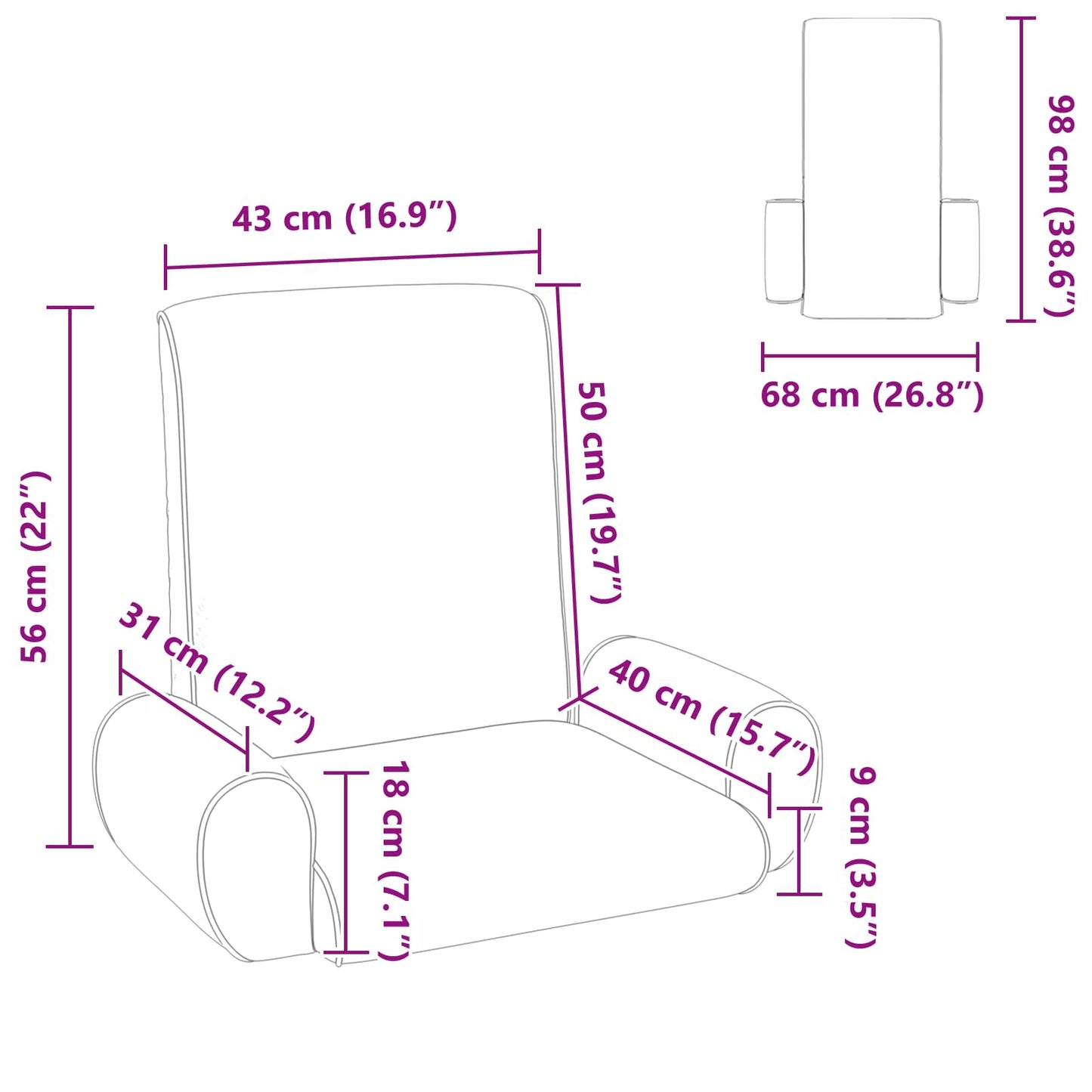 Vloerstoel Havermout 68 x 51 x 56 cm Grove Fluweel