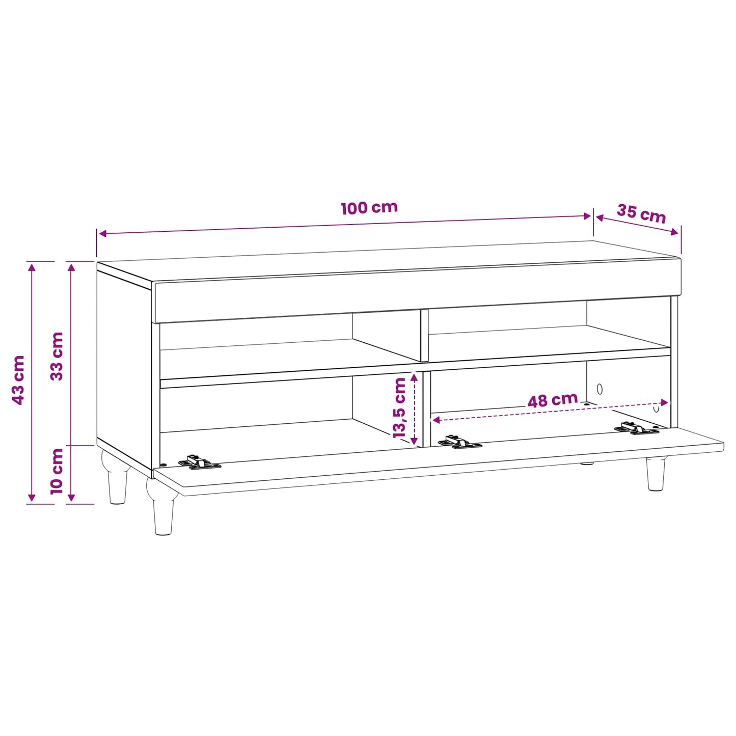 LED tv-meubel Hoogglans Wit Bewerkt hout