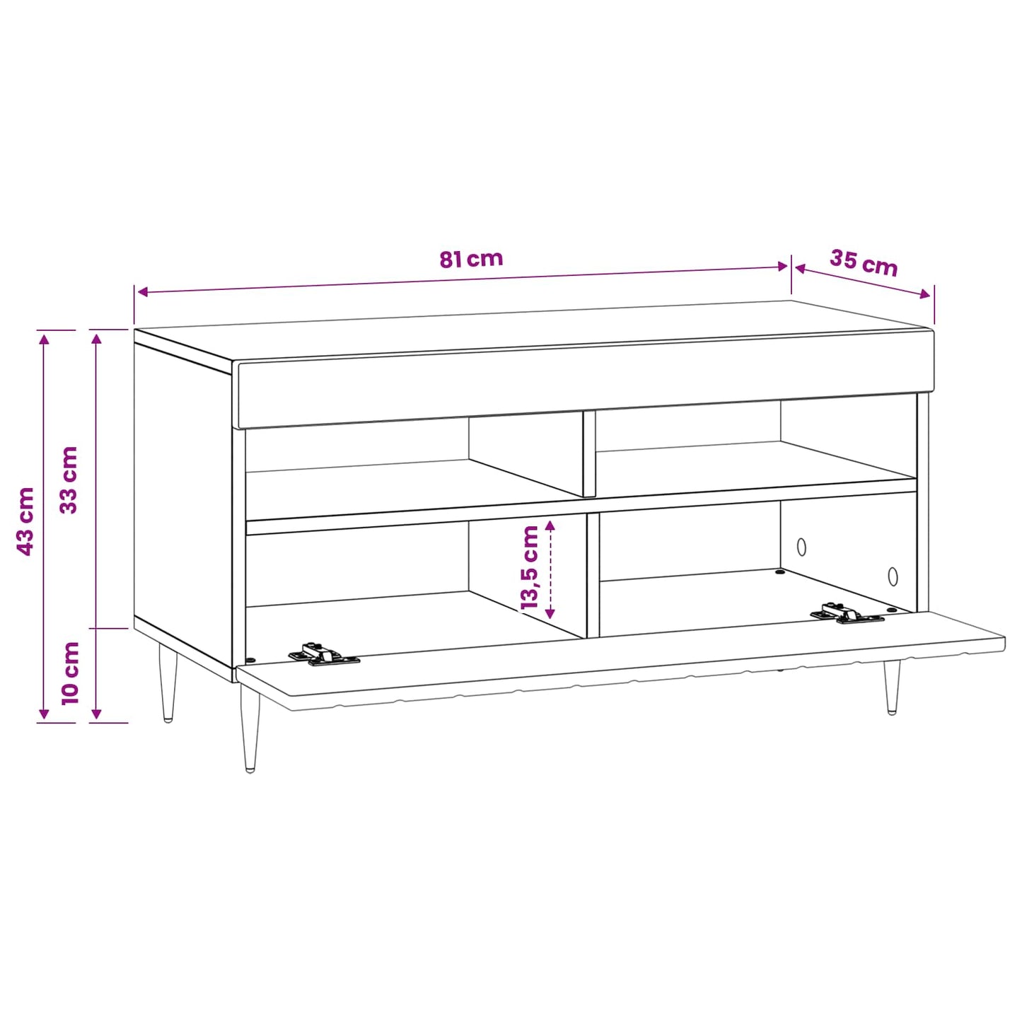LED tv-meubel Oud hout Bewerkt hout