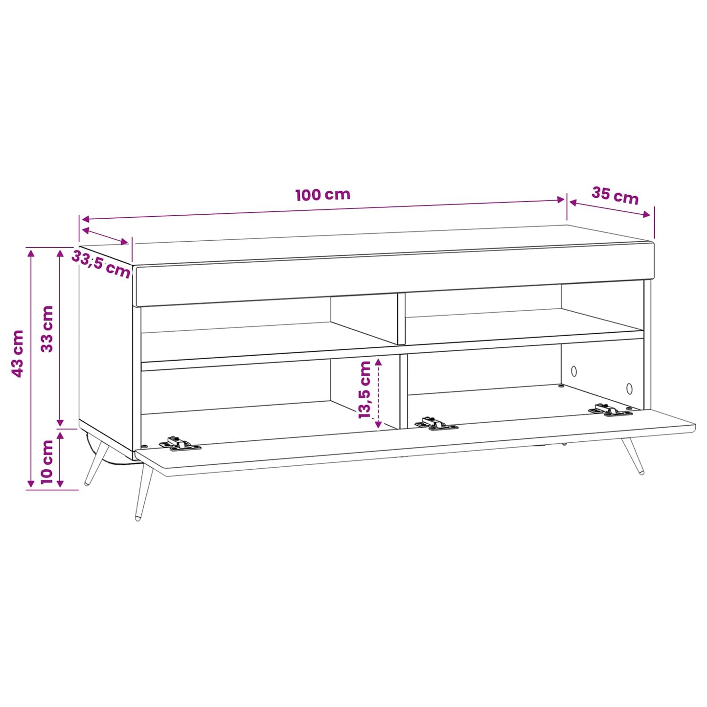 LED tv-meubel Hoogglans Wit Bewerkt hout