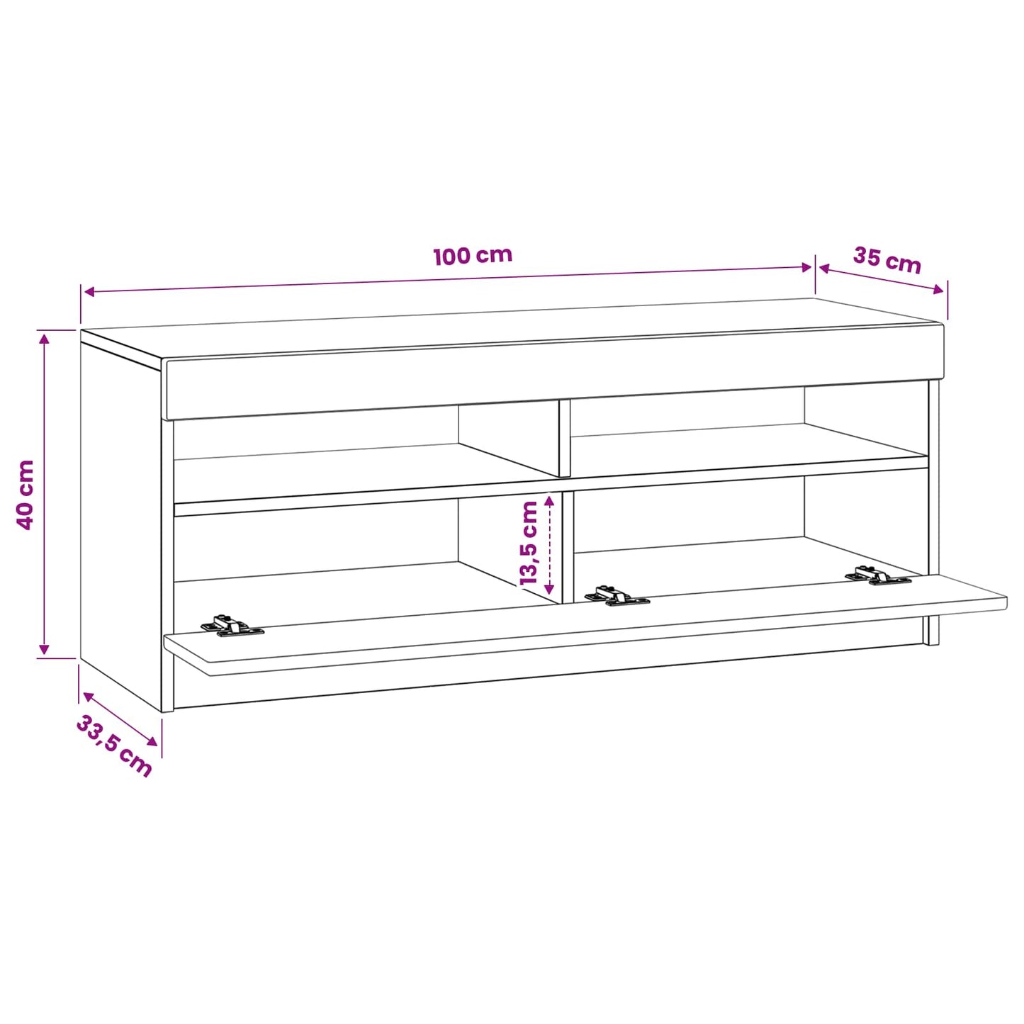 LED tv-meubel Sonoma Eiken Bewerkt hout
