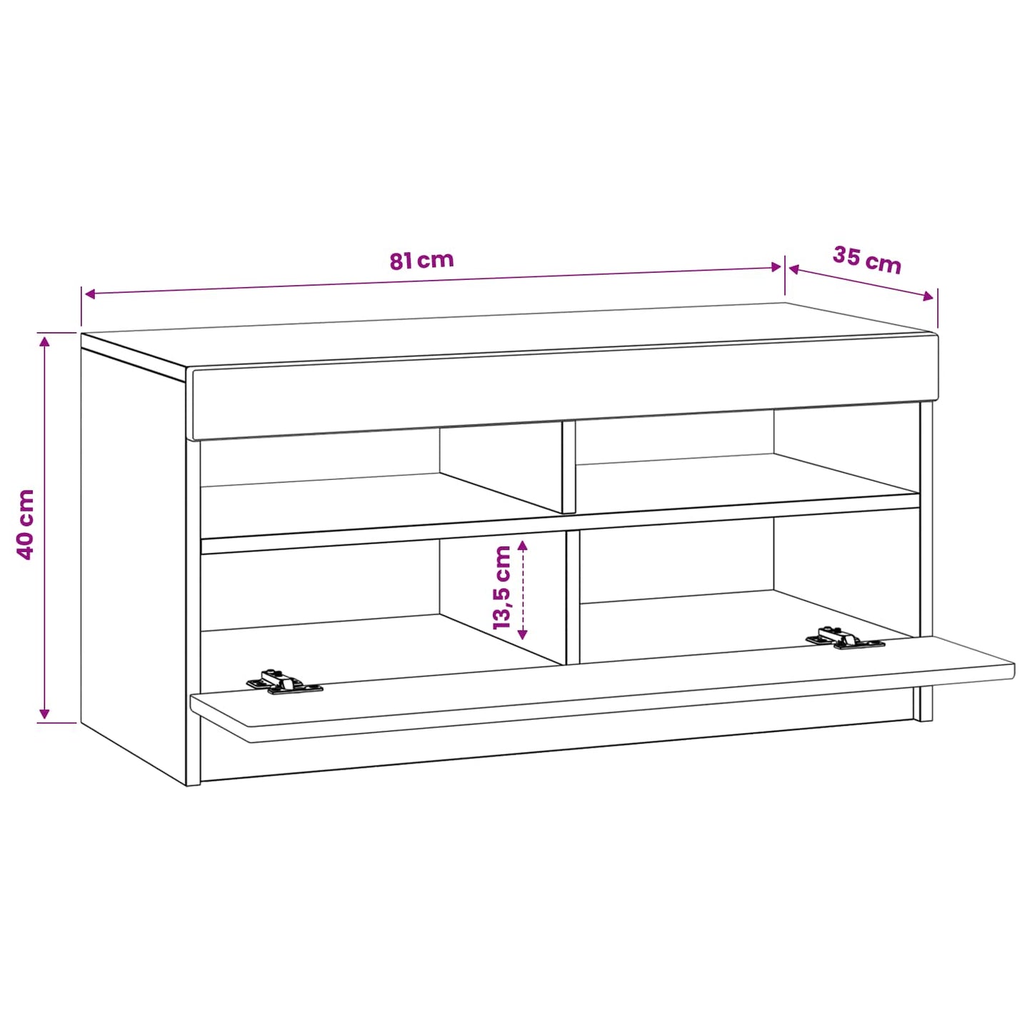 LED tv-meubel Hoogglans Wit Bewerkt hout