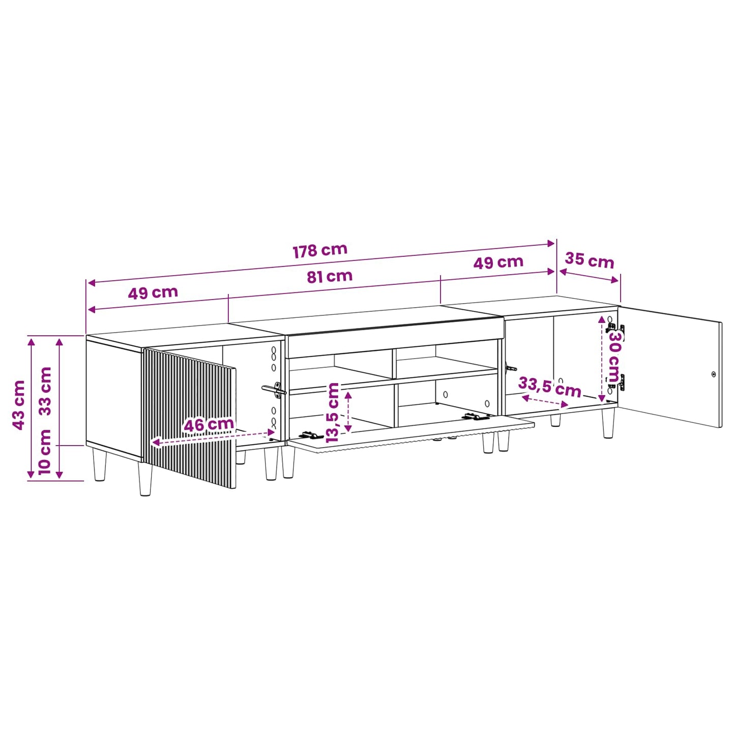 5-delige LED TV-kast Grijs Sonoma Bewerkt hout