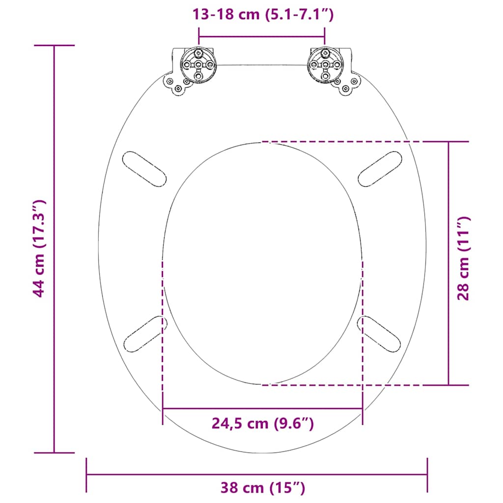 Toiletbril Zee Schelp 44 x 38 cm MDF-plaat