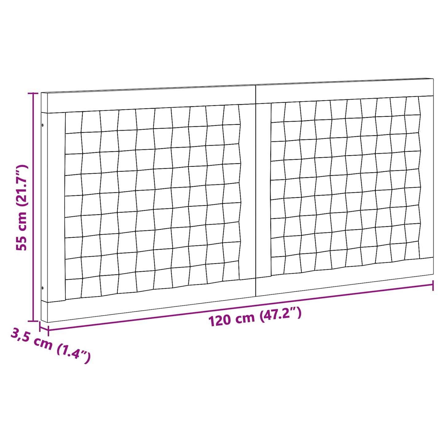 Hoofdbord Wandgemonteerd Naturel 120 cm Massief Teakhout